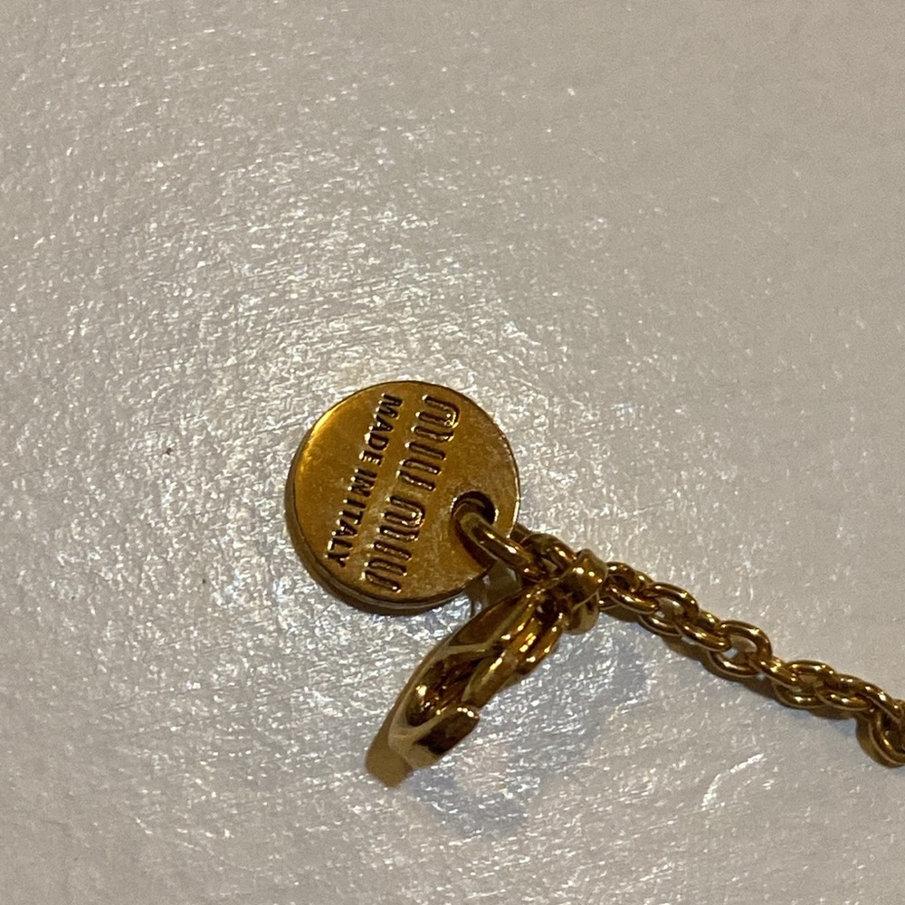 Miu Miu Crystal, Enamel & Ribbon Strawberry Neckl… - image 6